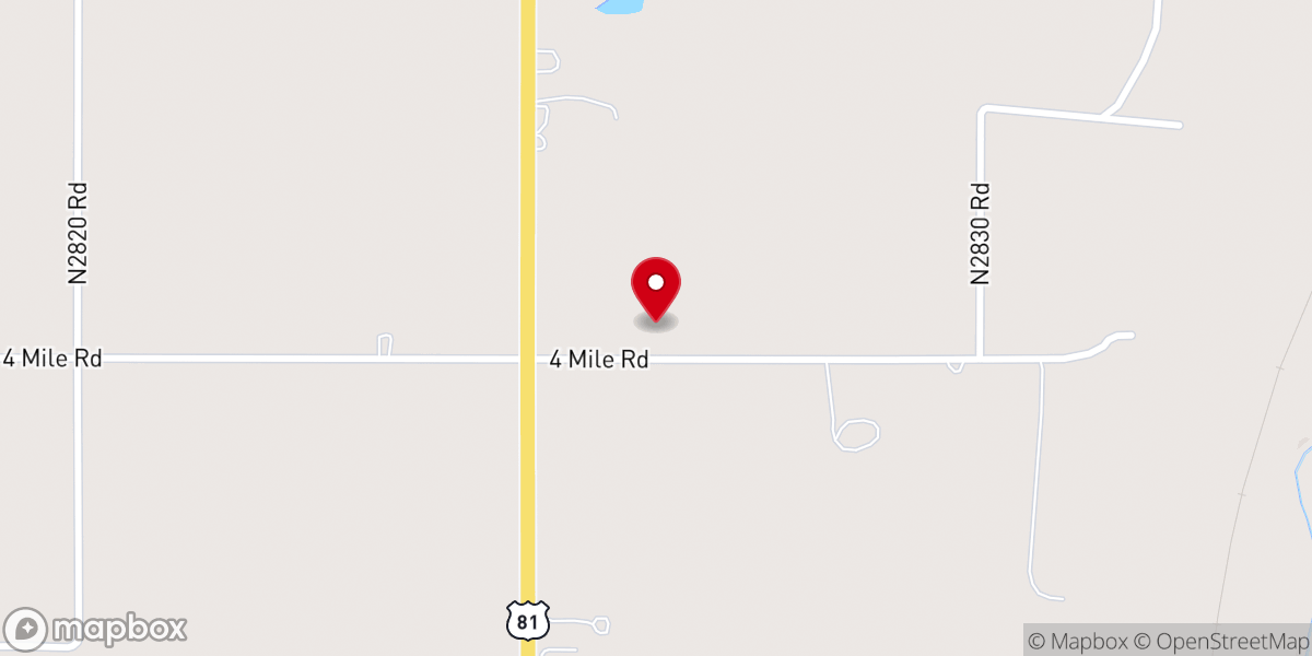 Map showing location of Prairie Hills Mennonite Church