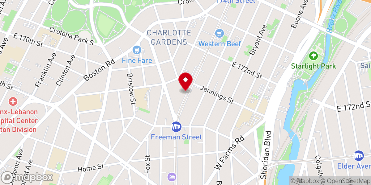 Map showing location of Love Tabernacle Church
