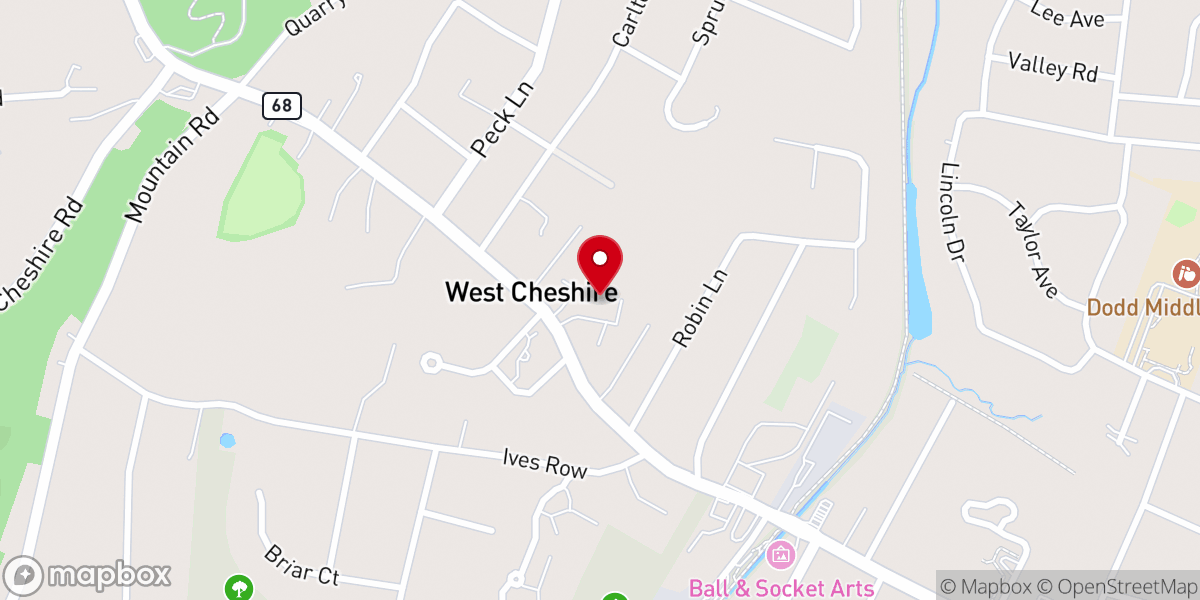 Map showing location of Cheshire Lutheran Church