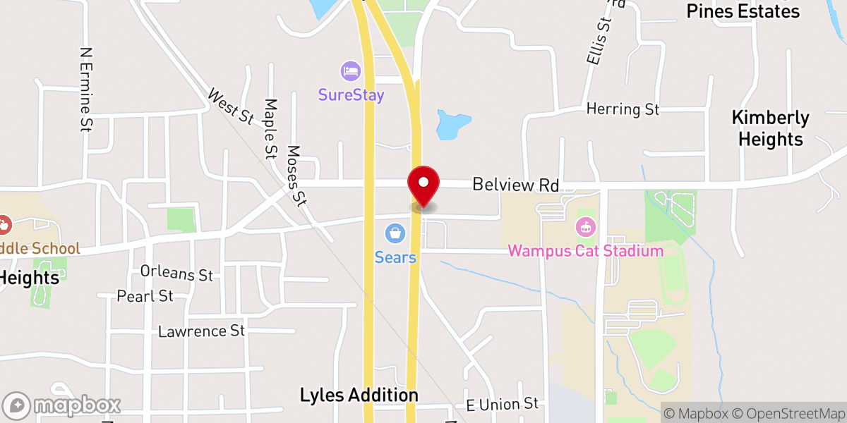 Map showing location of Branded for Christ Cowboy Church