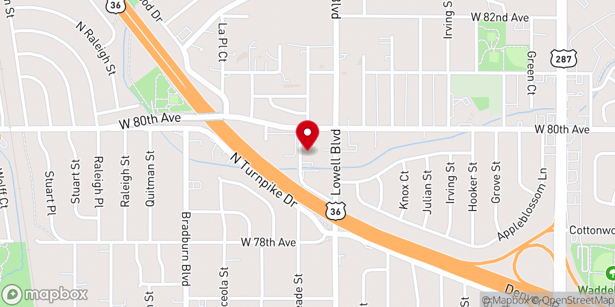 Map showing location of Rocky Mountain Church of Christ