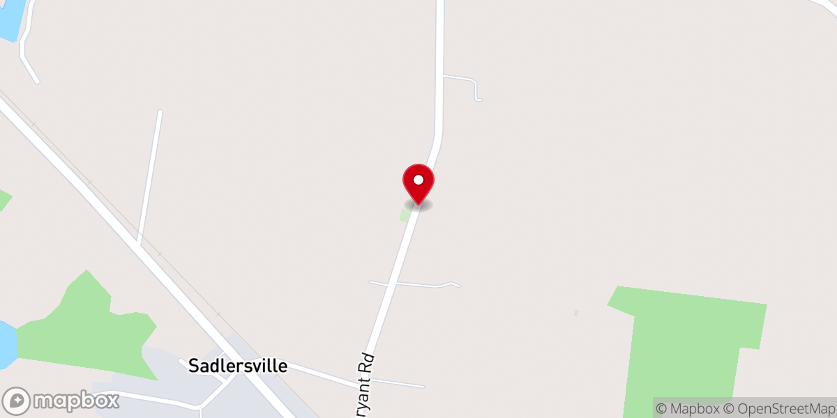 Map showing location of Sadlersville Church