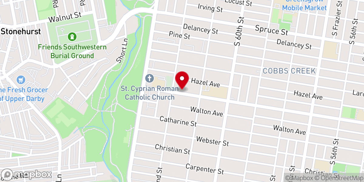 Map showing location of Church of Christian Compassion