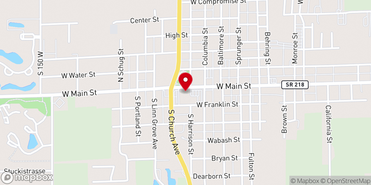 Map showing location of First Mennonite Church