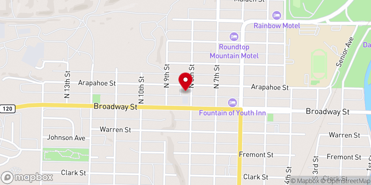 Map showing location of St. Francis Catholic Church