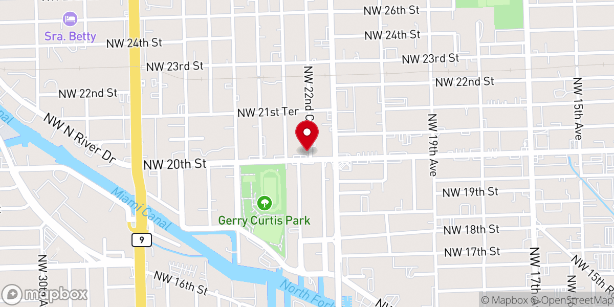 Map showing location of Ministerio Internacional La Cosecha Miami