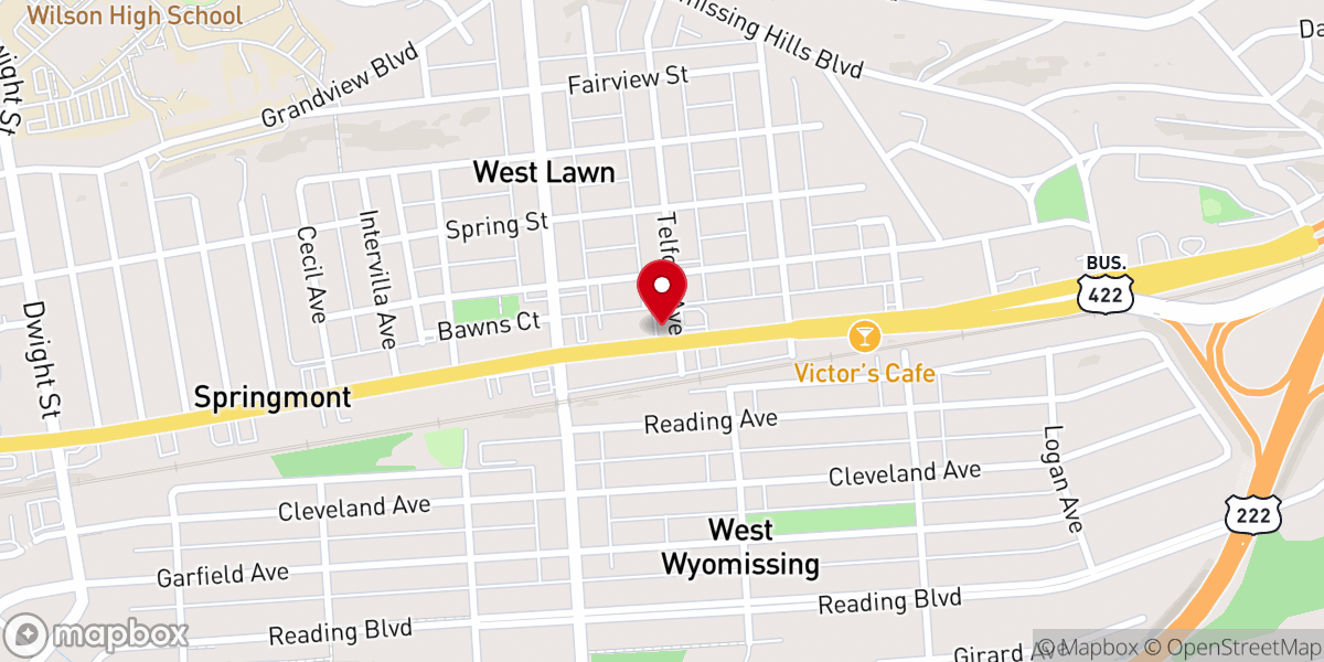 Map showing location of Advent Lutheran Church
