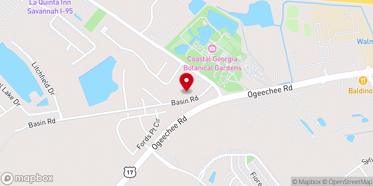 Map showing location of Savannah Korean Baptist Church