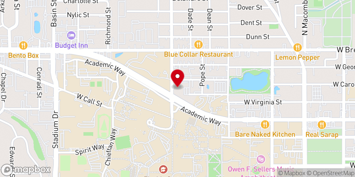 Map showing location of Catholic Student Union at Florida State University, FAMU, and TCC