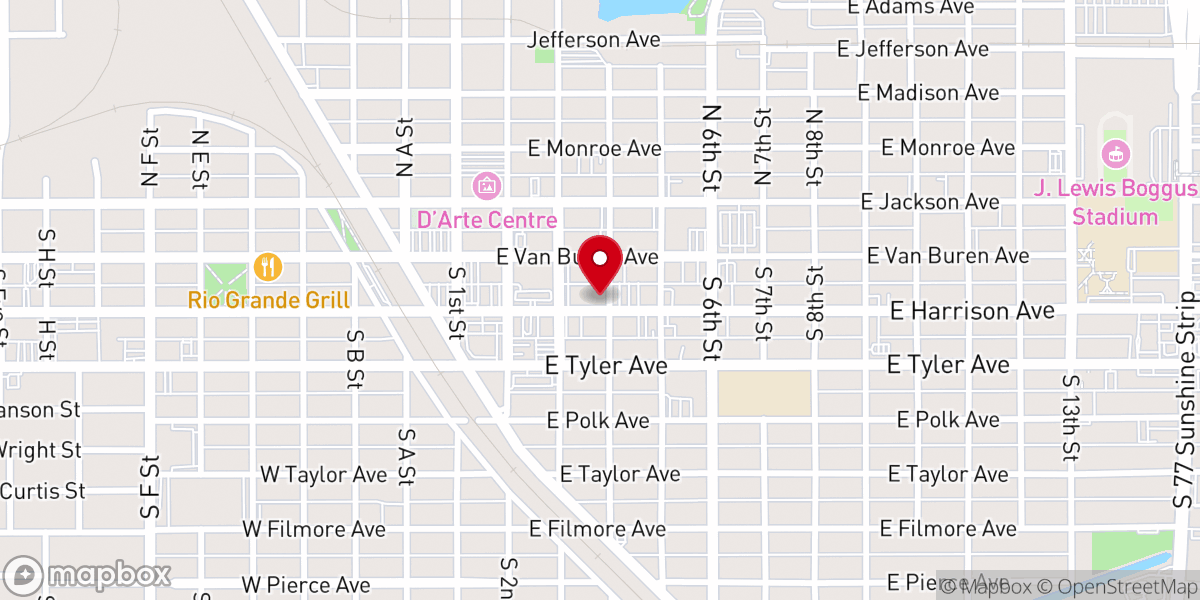 Map showing location of First Methodist Church Harlingen