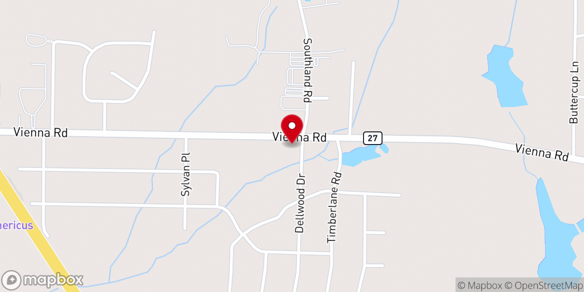 Map showing location of St Andrews Presbyterian Church