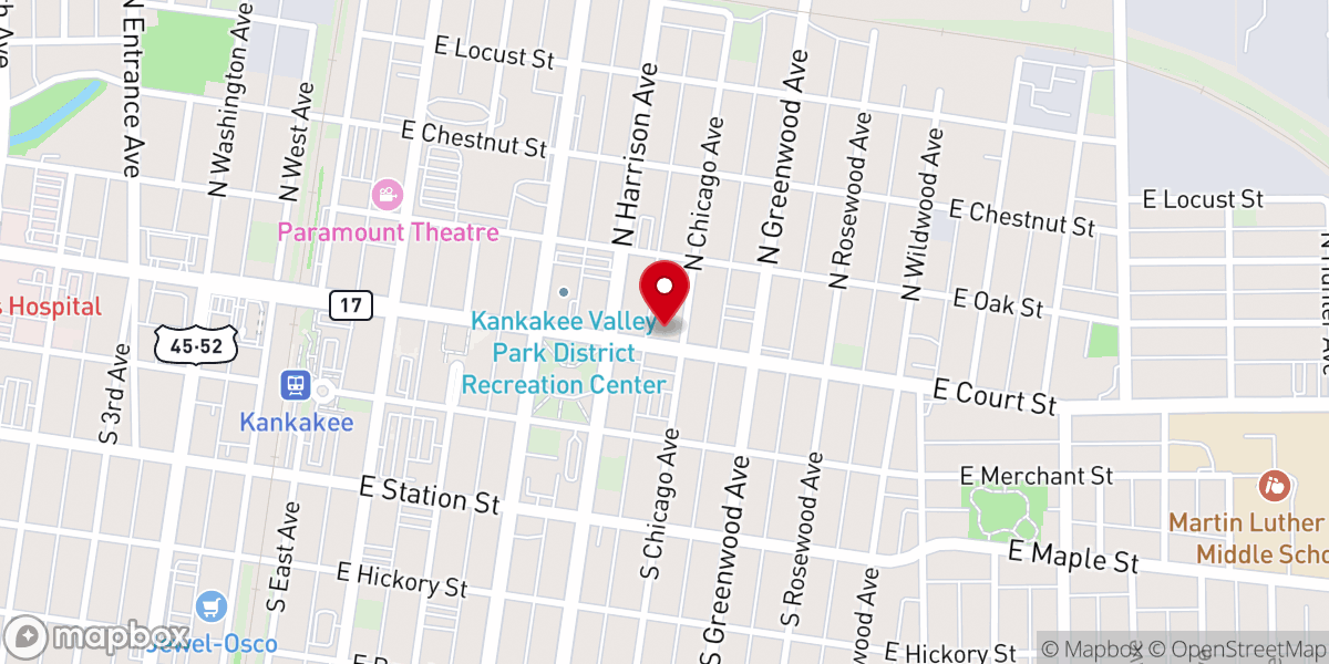 Map showing location of The Salvation Army of Kankakee County