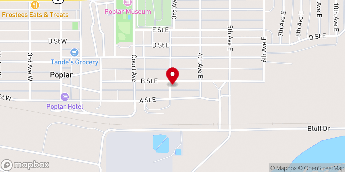 Map showing location of Poplar First Church of the Nazarene