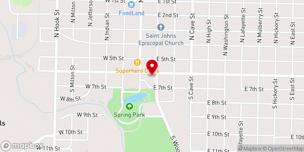 Map showing location of Shoals Christian convenient school