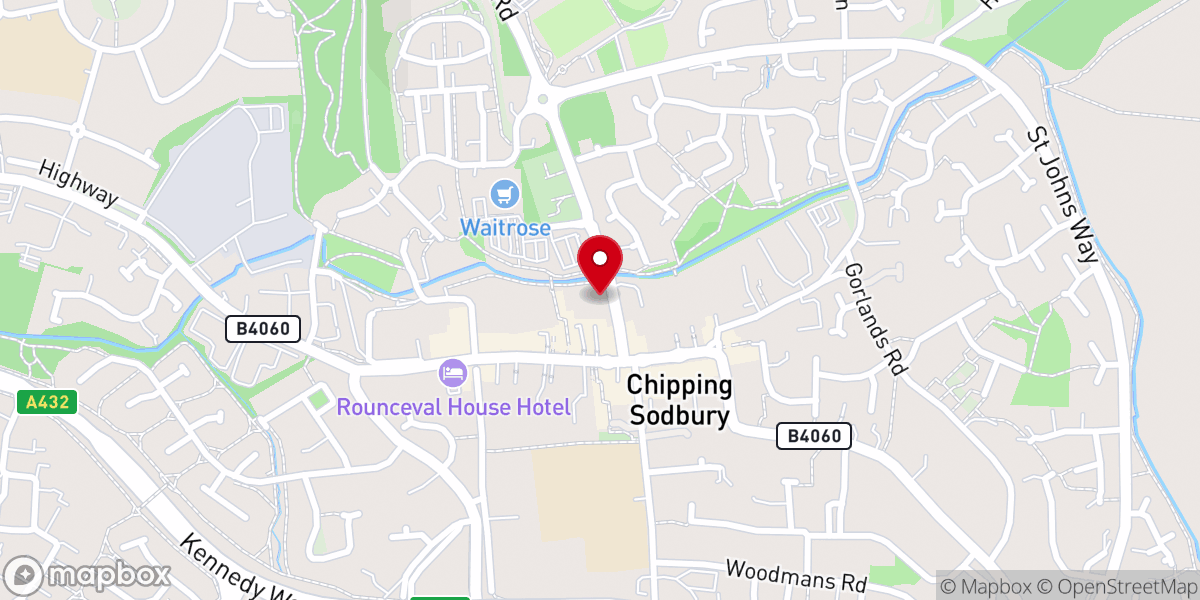 Map showing location of St John The Baptist Church