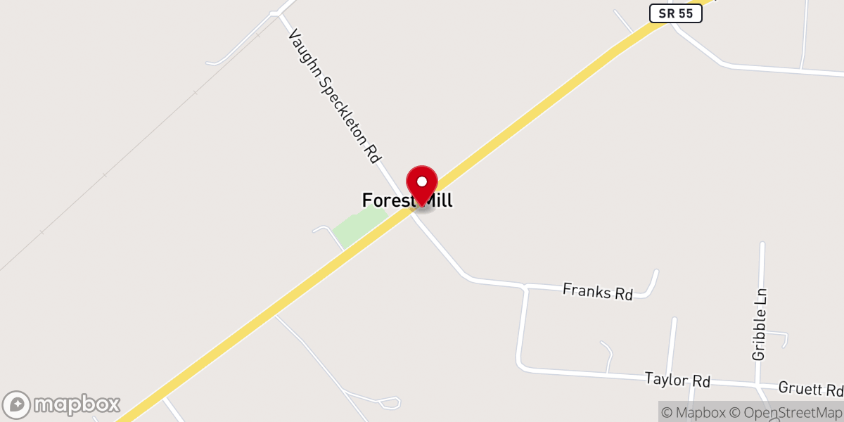 Map showing location of Forrest Mill Methodist Church