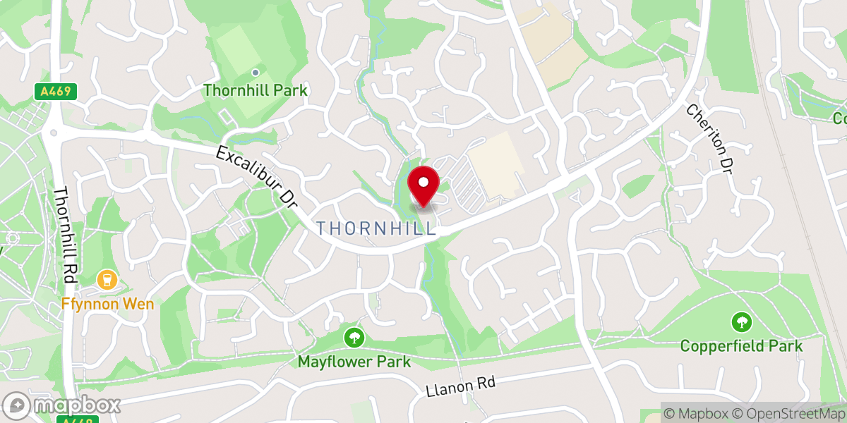 Map showing location of Thornhill Church