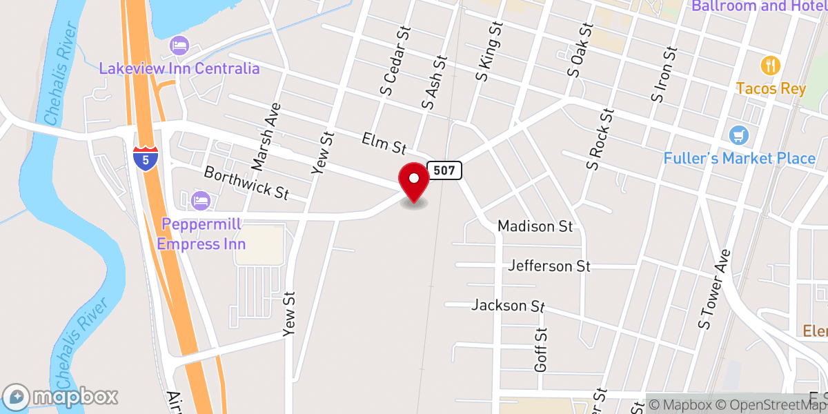 Map showing location of Alder Street Baptist Church