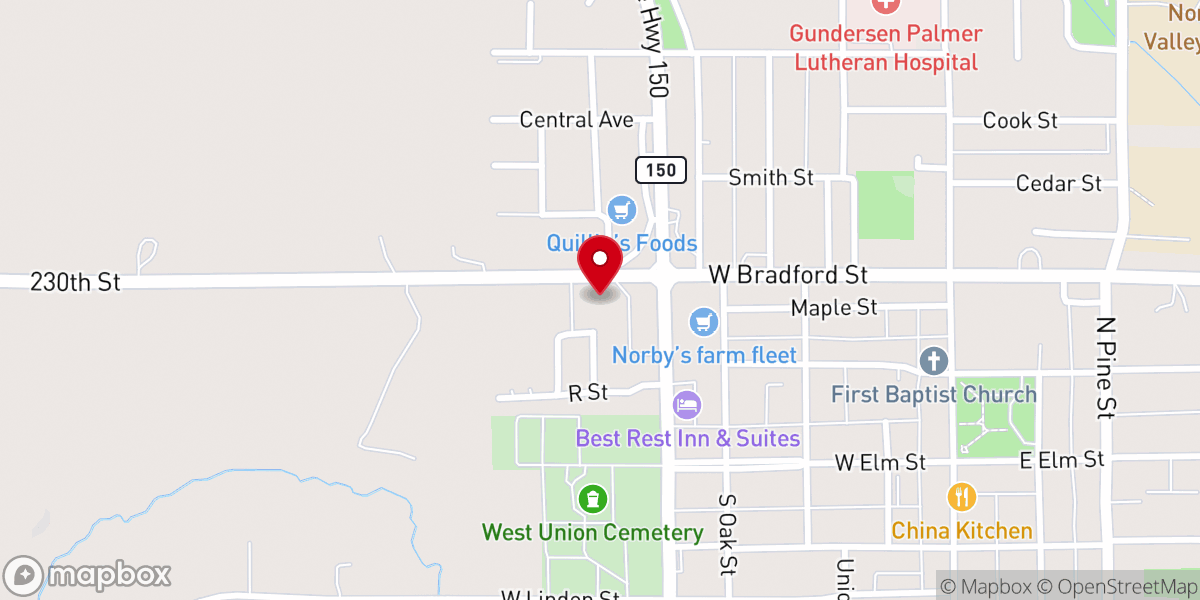 Map showing location of Redeemer Lutheran Church