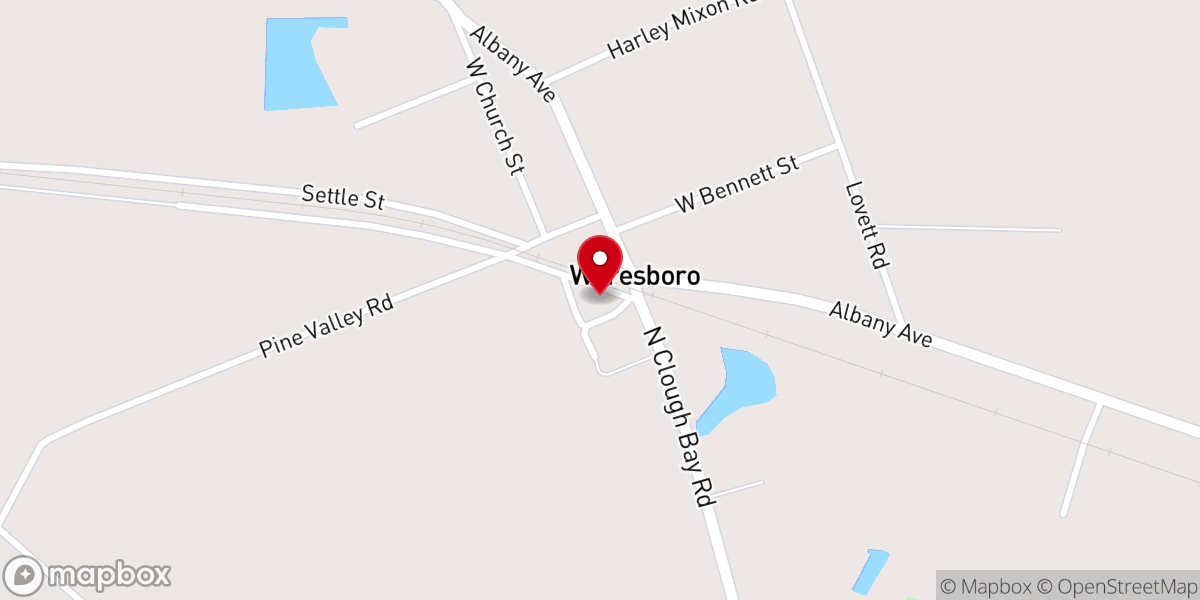 Map showing location of Waresboro Church of God
