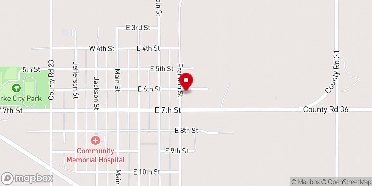 Map showing location of Grace Lutheran Church