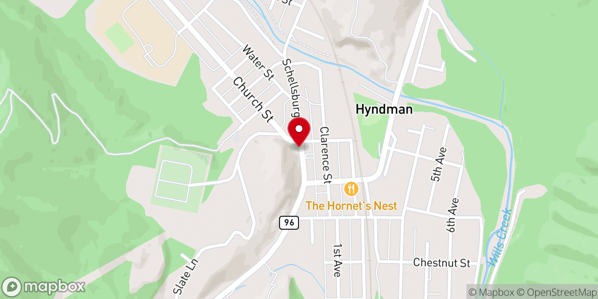 Map showing location of Hyndman Church Of The Bretheren