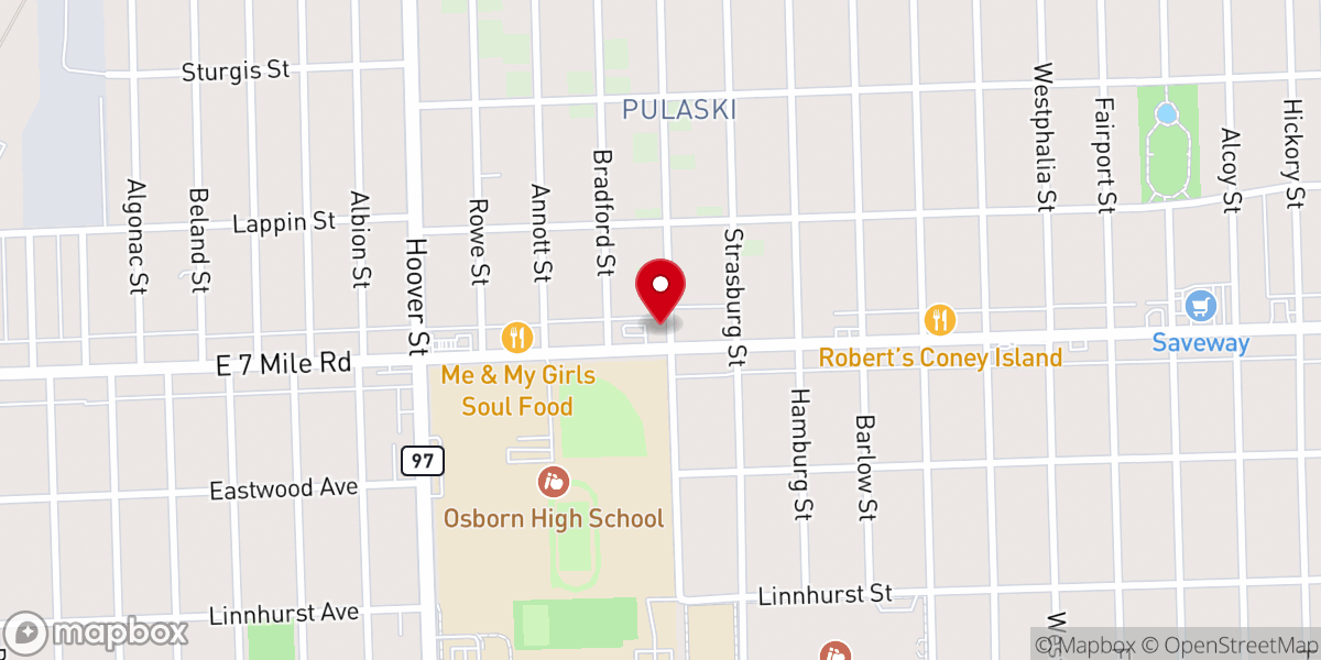 Map showing location of Good Hope Missionary Baptist Church of Detroit