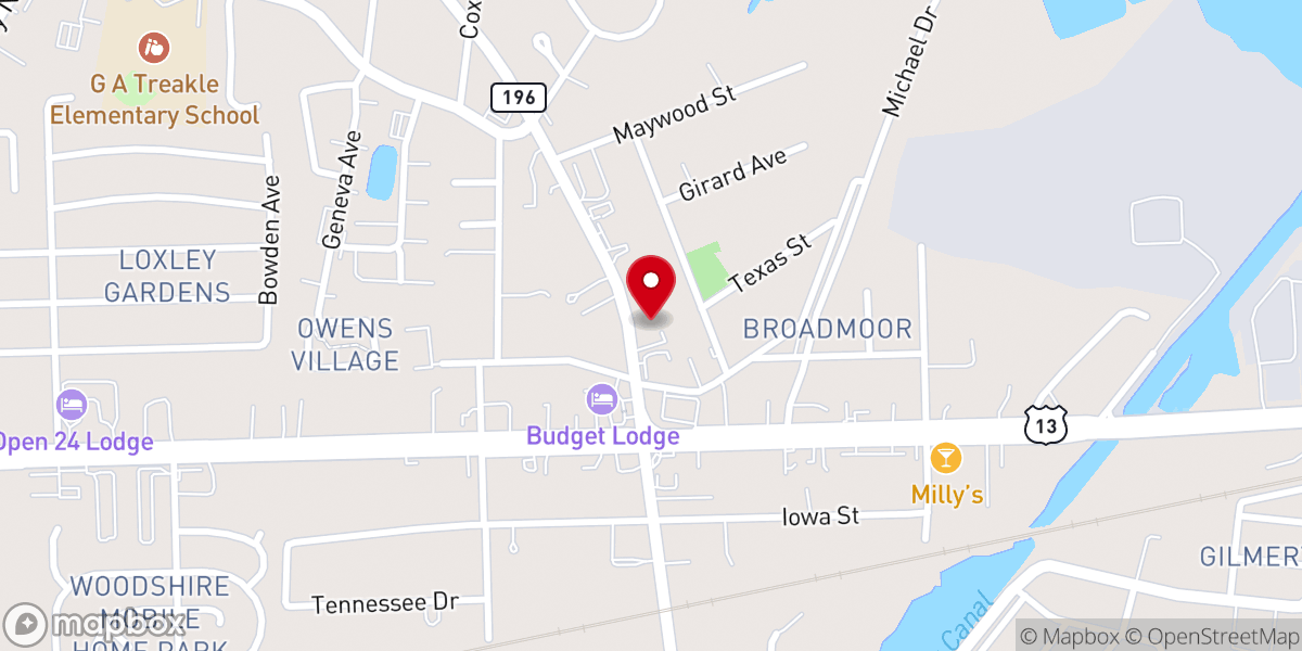 Map showing location of Philadelphia Church of Christ