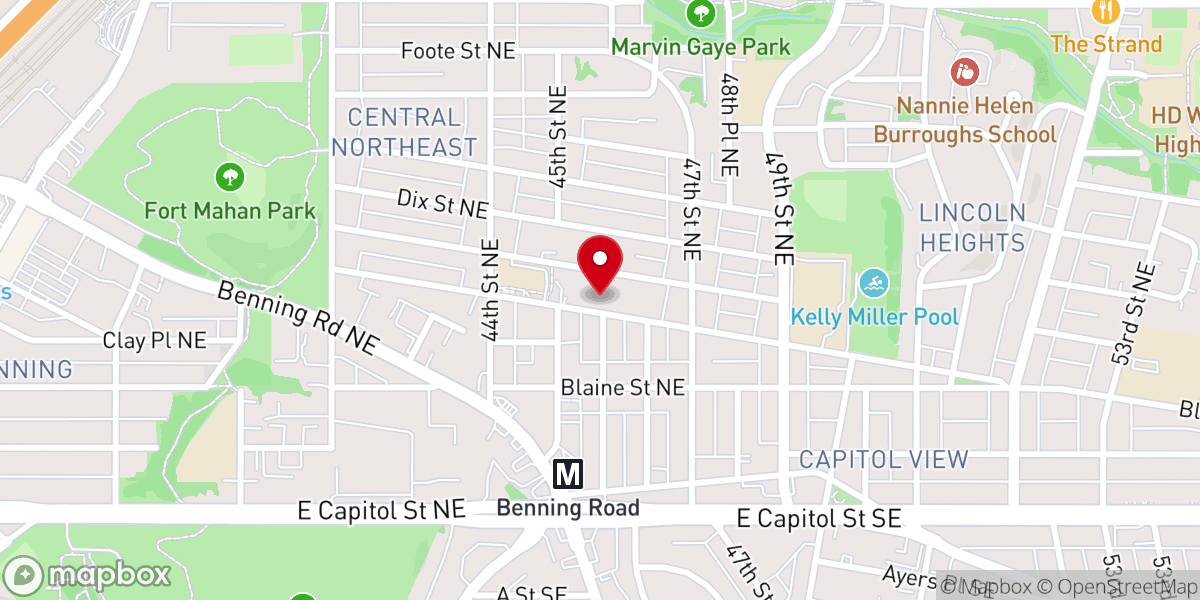 Map showing location of Winners Chapel International, Washington DC