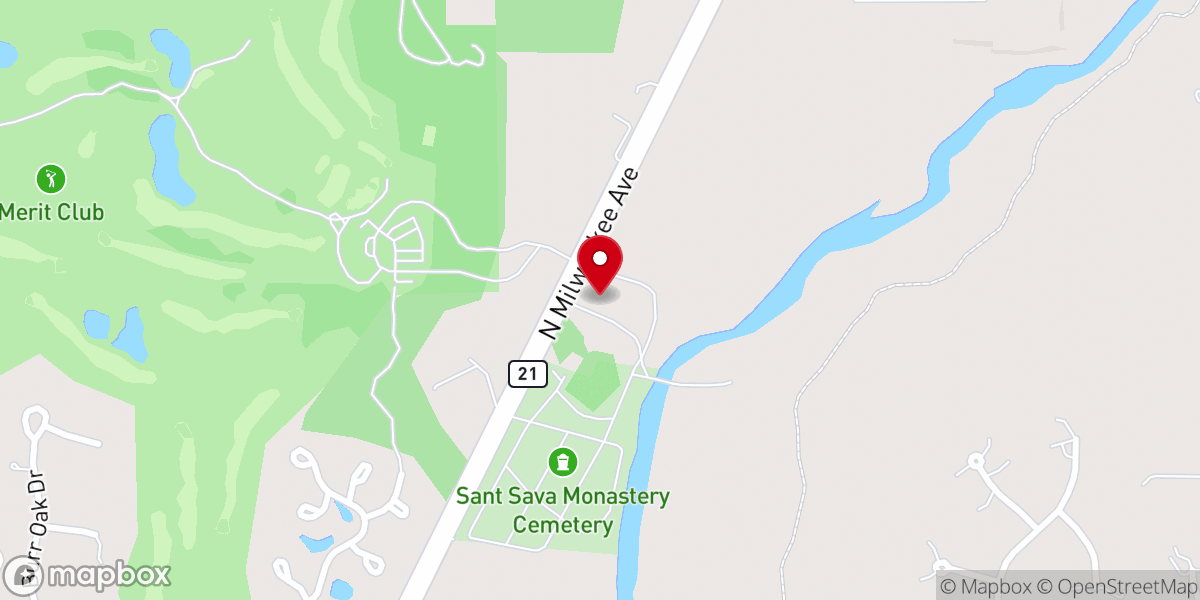 Map showing location of St. Sava Serbian Orthodox School of Theology
