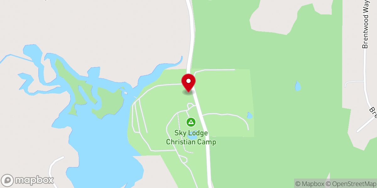 Map showing location of Sky Lodge Christian Camp