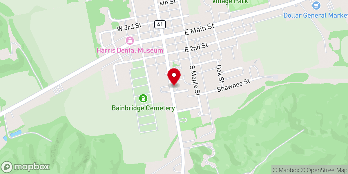 Map showing location of Bainbridge Christian Union Church