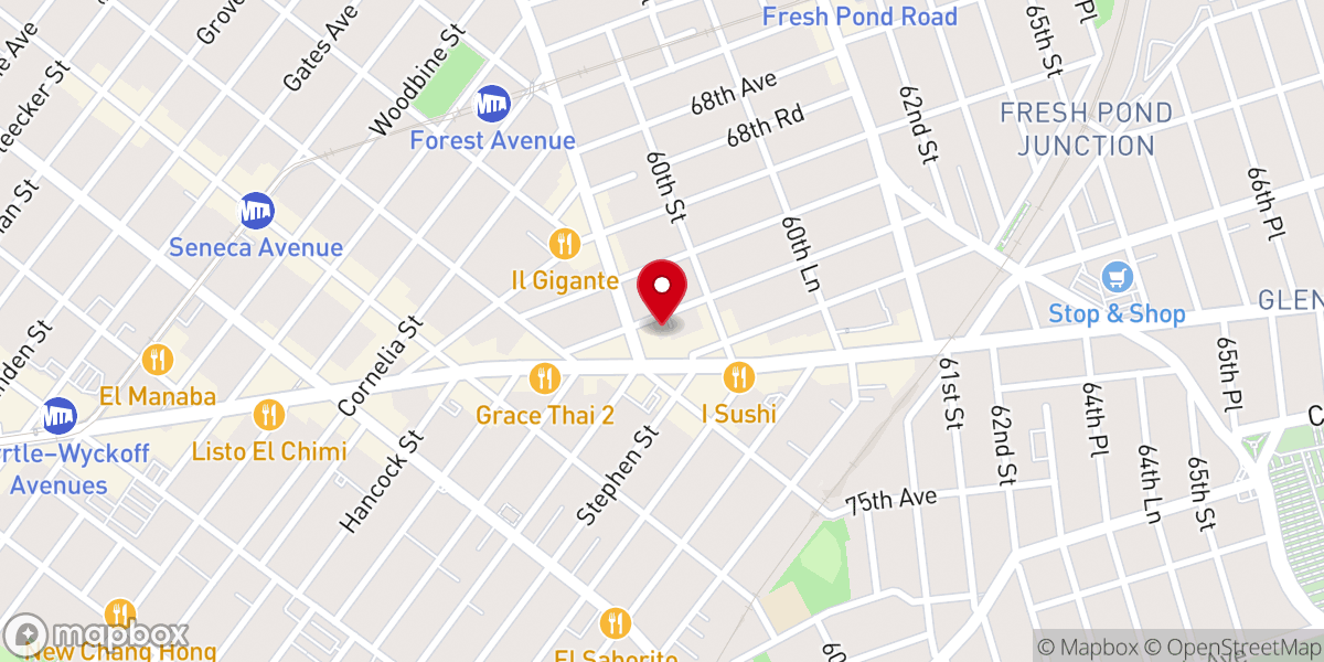 Map showing location of Ridgewood Presbyterian Church