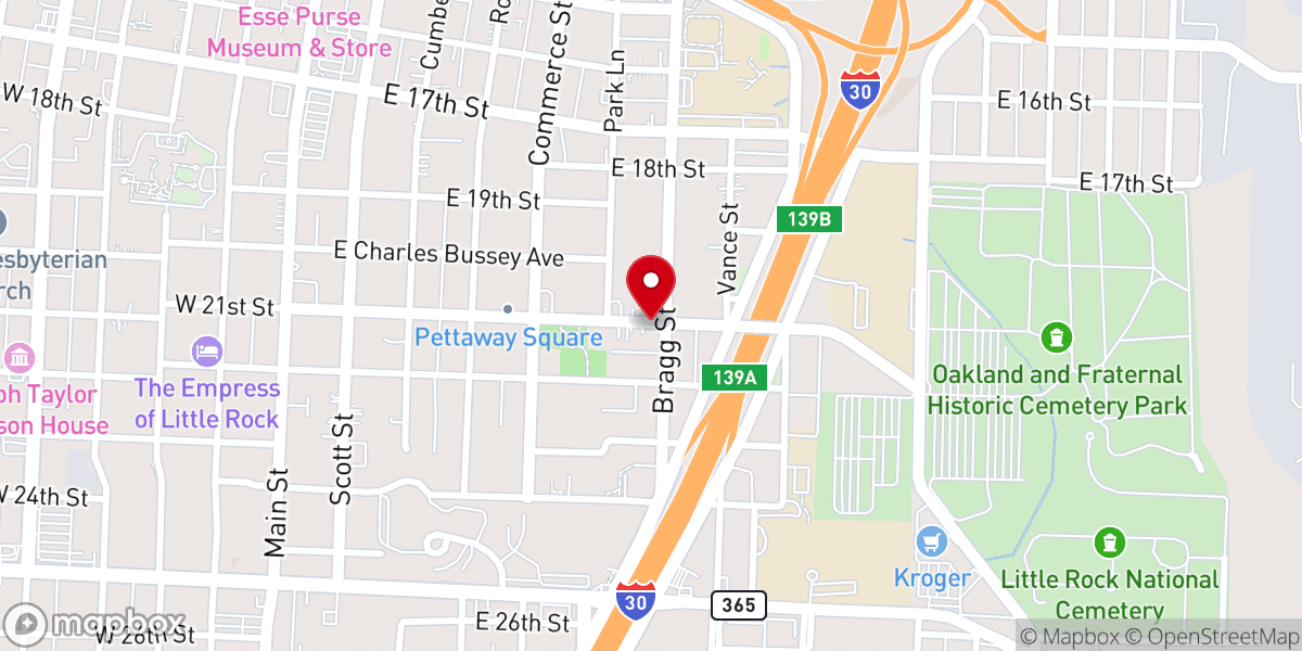 Map showing location of Solid Rock Assembly of God Church