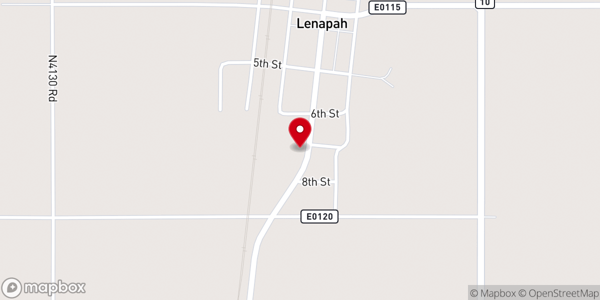 Map showing location of Lenapah Town Hall
