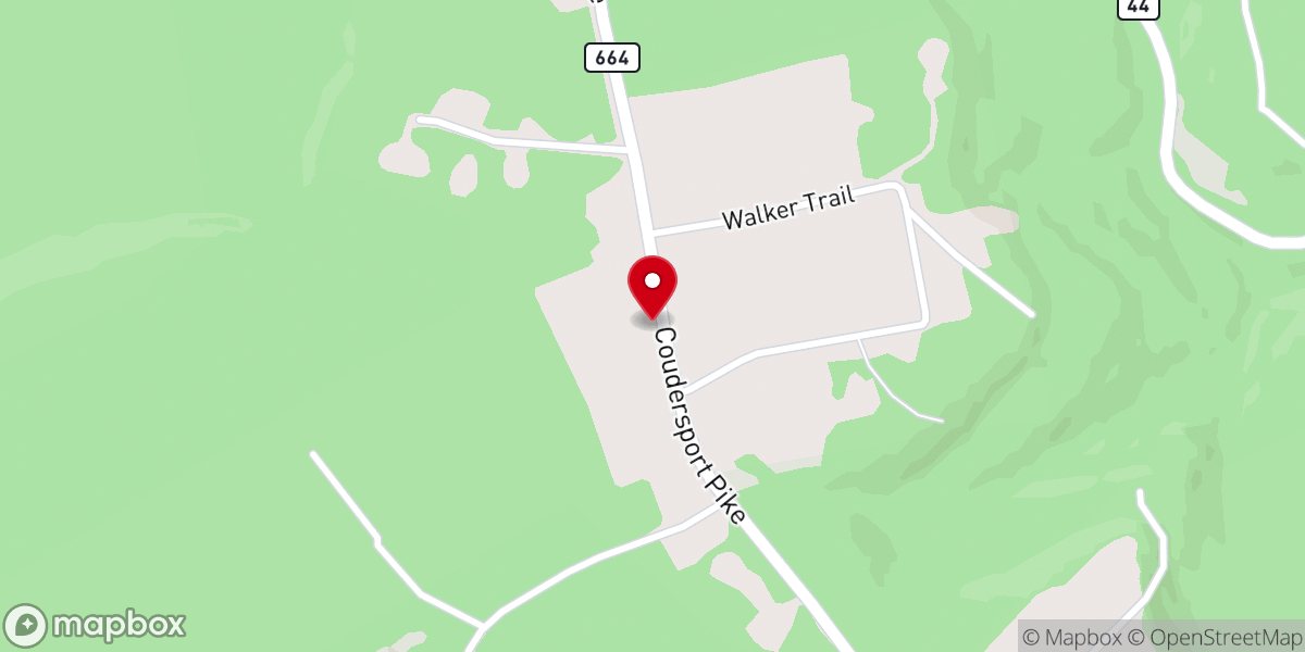Map showing location of Haneyville Church