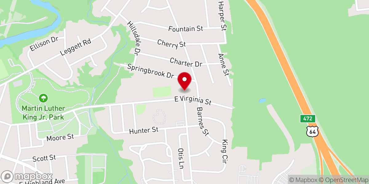 Map showing location of First Church of Our Lord Jesus Christ - Rocky Mount, NC