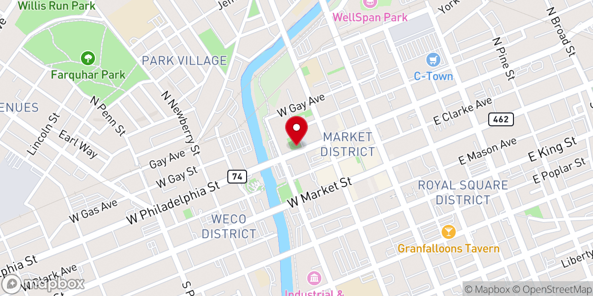 Map showing location of York Friends Meeting