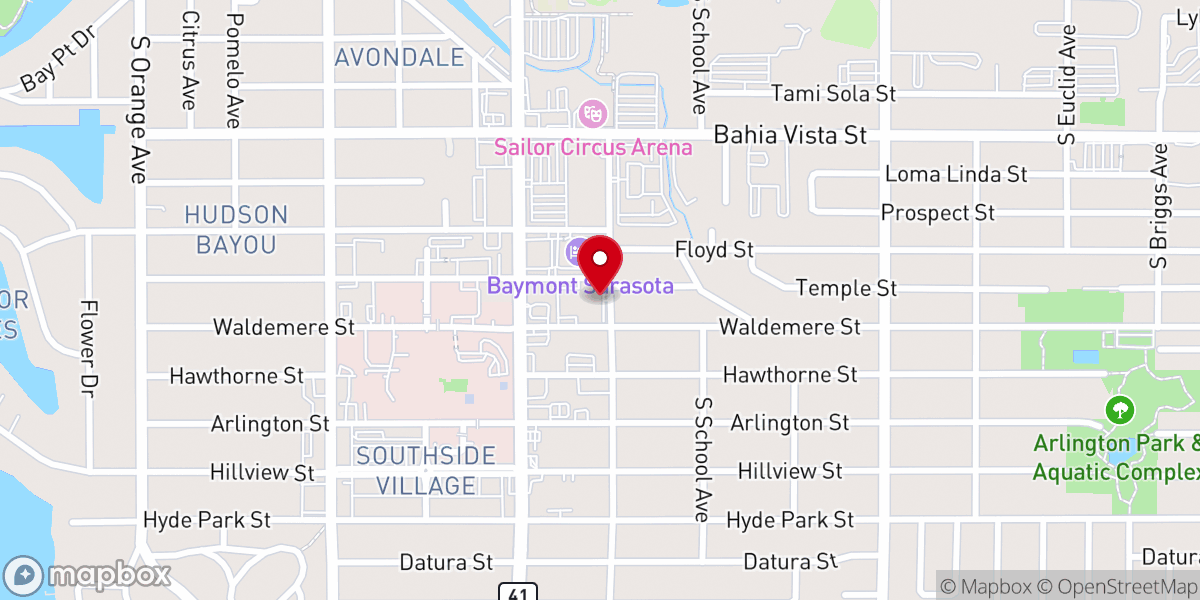 Map showing location of M E D a of Sarasota Inc