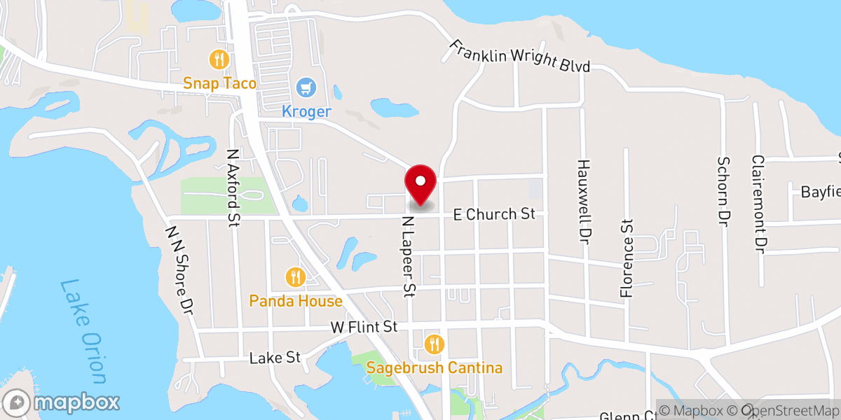 Map showing location of Apostolic Lighthouse Church