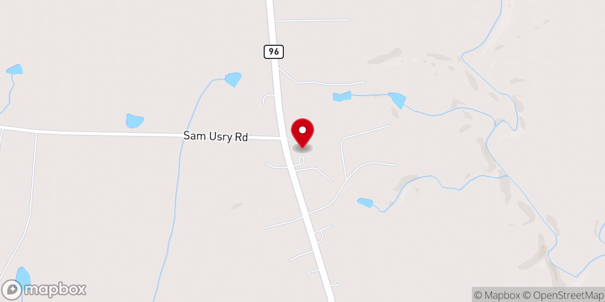 Map showing location of Corinth Church