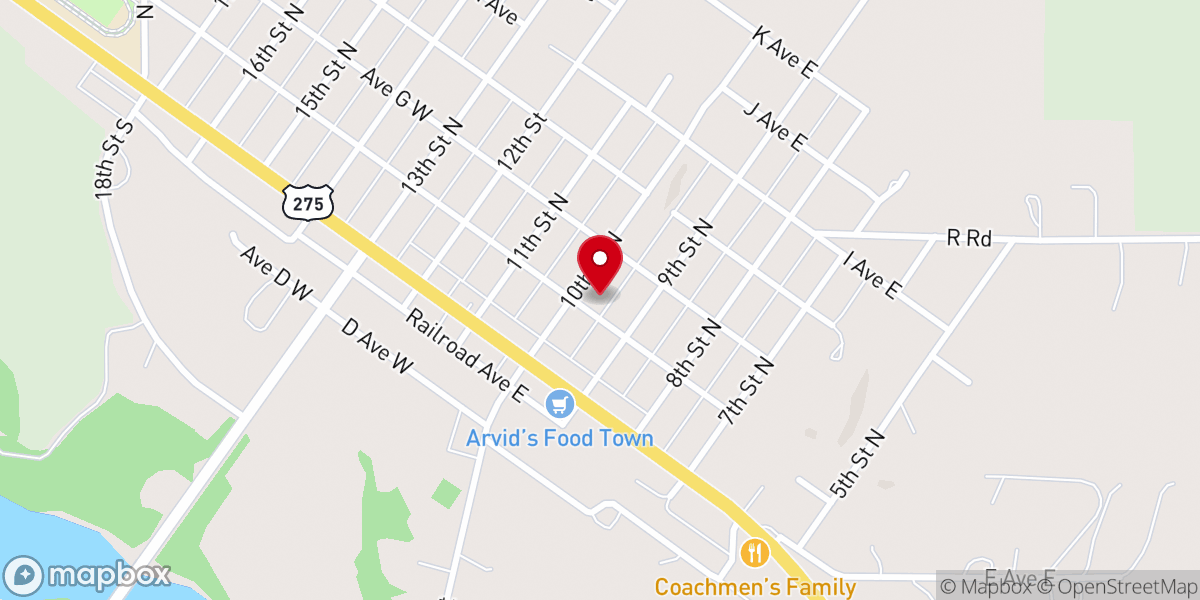 Map showing location of Wisner United Methodist Church of Christ