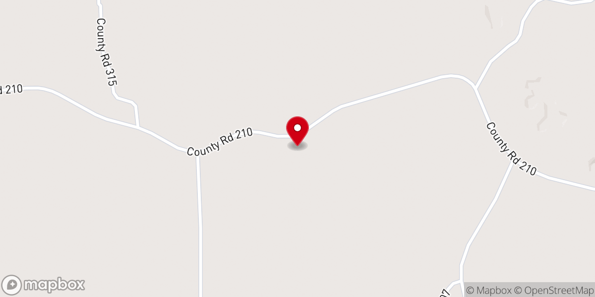Map showing location of Bluff Springs Methodist Church
