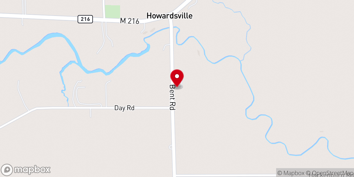 Map showing location of Howardsville Gospel Chapel