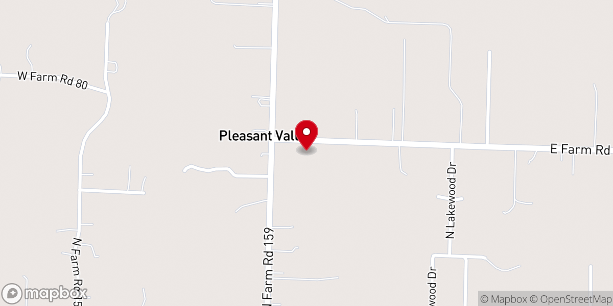 Map showing location of Pleasant Valley Church