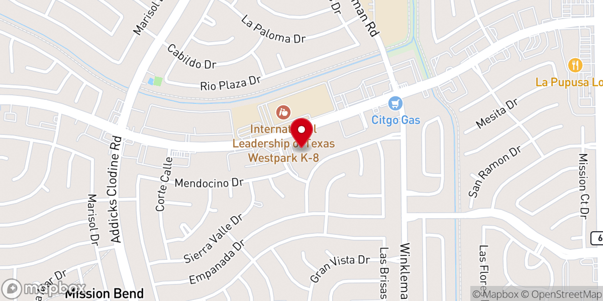 Map showing location of Mission Bells Food Pantry