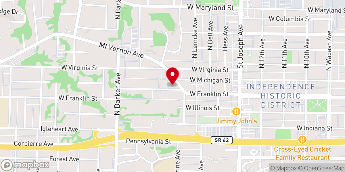 Map showing location of Sacred Heart Church