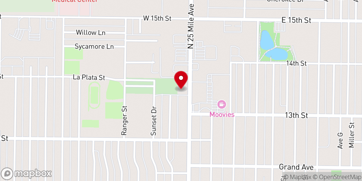 Map showing location of Rusty Pit BBQ
