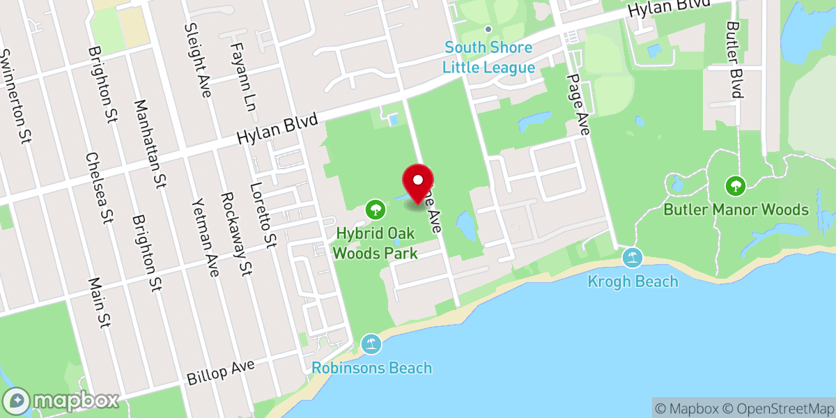 Map showing location of Hybrid Oak Woods Park
