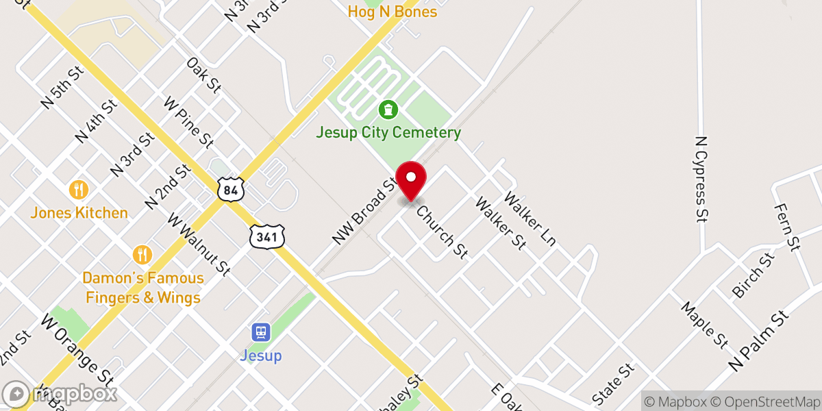 Map showing location of Mt Moriah Ame Church